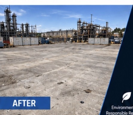 Clean industrial yard after cleanup